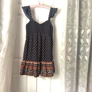 B.O.G collection boho style smocked mini dress, size large